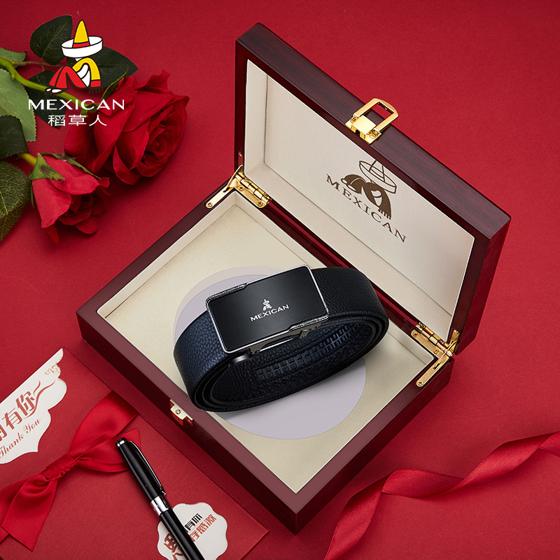 稻草人男士腰带真皮正品2025新款商务百搭头层牛皮皮带潮流年轻人