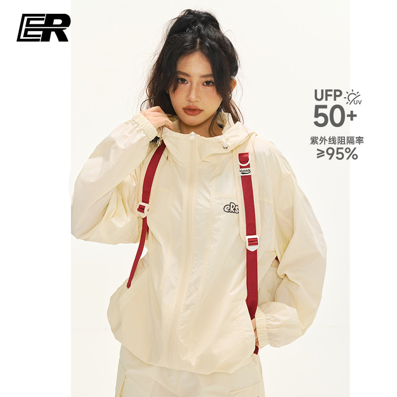 【UPF50+】ER美式连帽防晒服男潮牌宽松休闲防紫外线皮肤衣外套女,男装,时尚防晒服,淘宝优惠券,粉丝福利购,淘宝优惠卷