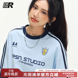 美式 T恤男女2026夏季 ER泽西风运动短袖 宽松半袖 凉感防晒速干