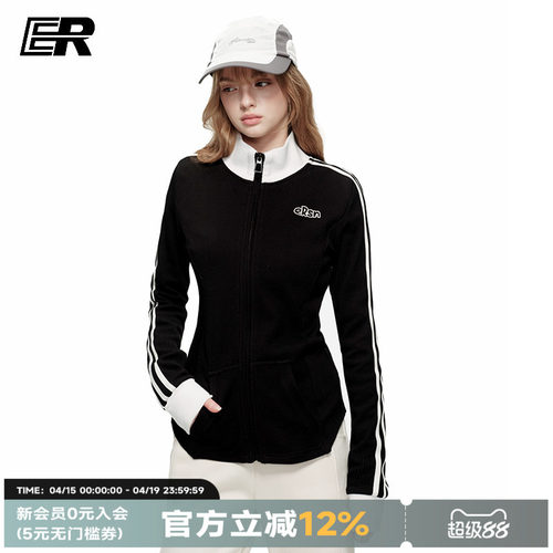 美式复古拉链显瘦女卫衣黑色