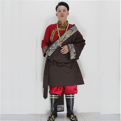 藏族服装男新款藏袍锅庄舞藏装外套康巴藏式日常民族风演出服上衣
