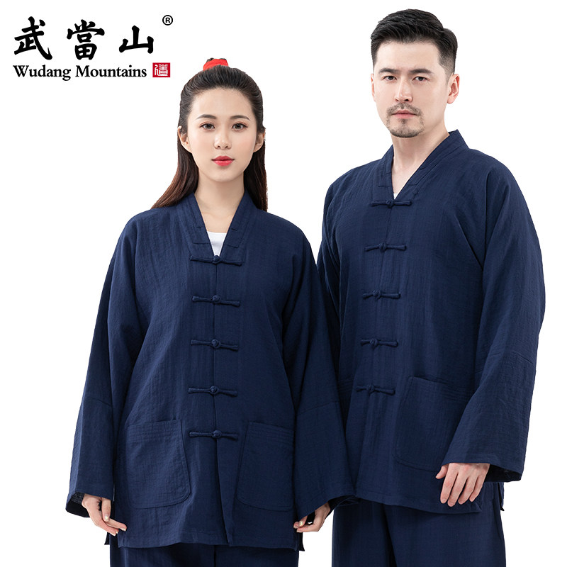 武当山道服复古传统道领小褂三清领道服中国风男女款武当道服上衣