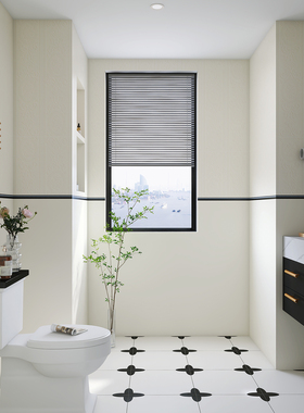 法式复古黑白小花砖卫生间浴室瓷砖花片厨房阳台防滑地砖400*400