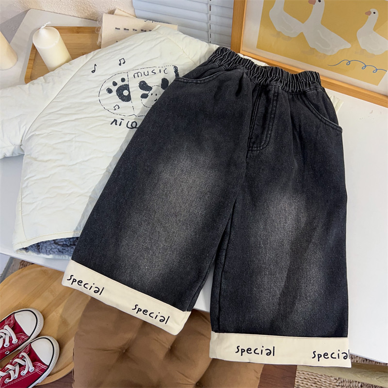 儿童加绒阔腿牛仔裤2025新款冬季男童洋气加厚长裤中小童保暖裤潮,童装/婴儿装/亲子装,裤子,淘宝优惠券,粉丝福利购,淘宝优惠卷