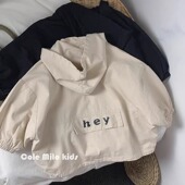 风衣连帽外衣宝宝女童上衣洋气 儿童韩版 潮 韩国男童外套2026秋款