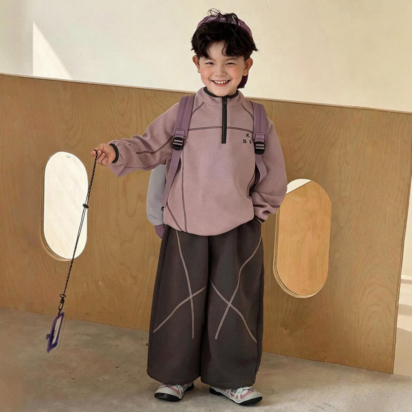 男童2026新款春装宝宝儿童套装春秋衣服帅气时髦韩范痞帅小男童装