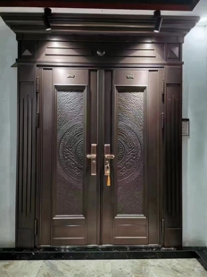 304不锈钢定制罗马柱门农村别墅大门防盗门入户门双开门厂家直销