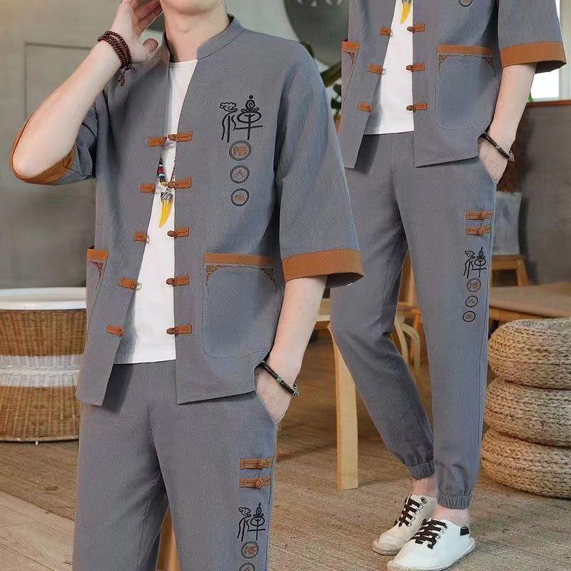 夏季套装男士短袖T恤开衫2