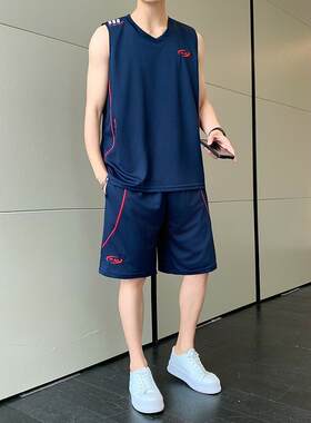 男士无袖篮球服睡衣夏季冰