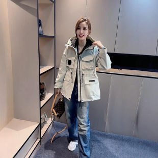 早春加棉风衣女短款收腰外套2026新款秋冬夹棉中长款冲锋衣时尚潮