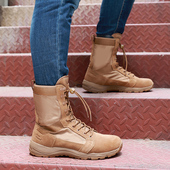 夏季 女战术靴高帮轻便沙漠靴 君洛克狼棕飞鱼超轻作战靴透气男士