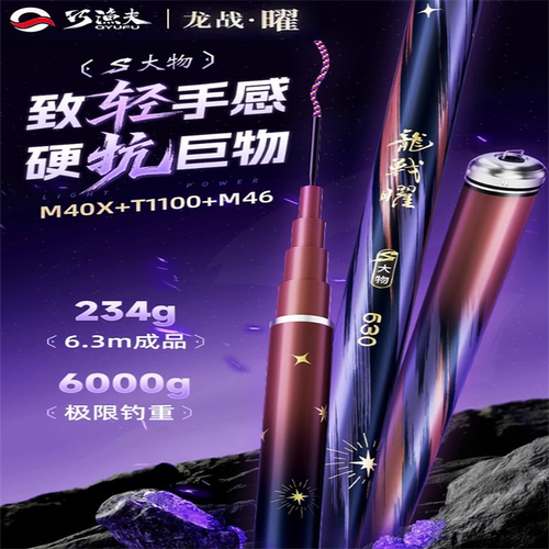 巧渔夫龙战曜旗舰大物28调鱼竿