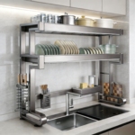 厨房水槽置物架多功能家用碗碟收纳架水池上台面放碗盘沥水架