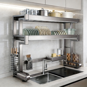 厨房水槽置物架多功能家用碗碟收纳架水池上台面放碗盘沥水架