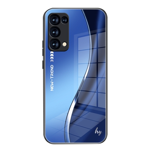 适用oppoRENO5手机壳新款钢化玻璃男女硅胶oppoRENO5K全包防摔保护套高级感商务高档超薄经典流线形外壳