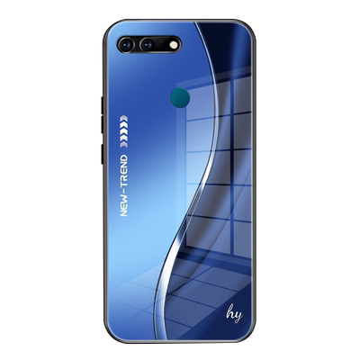 适用荣耀V20手机壳新款钢化玻璃男女硅胶全包防摔保护套高级感创意商务个性高档超薄经典流线形外壳