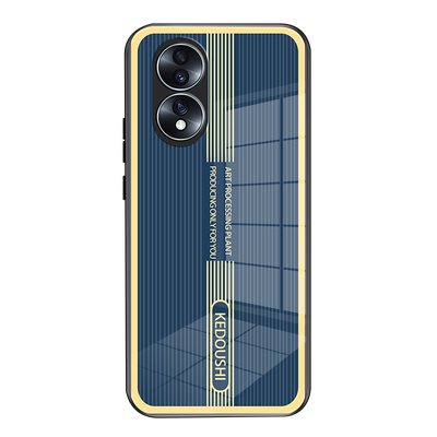 适用荣耀70手机壳玻璃保护套华为honor70全包FNE-AN00男女创意超薄金属条纹防摔