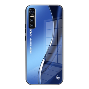 适用vivoY73s手机壳新款钢化玻璃男女硅胶全包防摔保护套高级感创意商务个性高档超薄经典流线形外壳