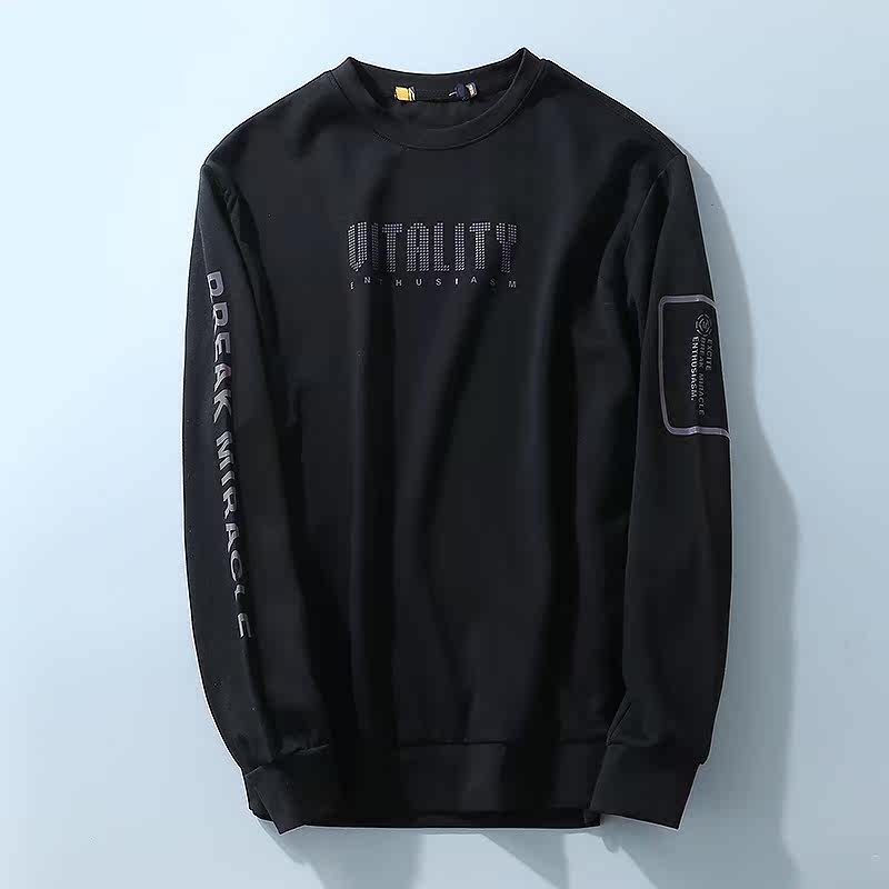 海家好货！字母款圆领卫衣秋季新品空气层时尚套头衫男运动卫衣|msdalam kategori Pakaian Lelaki, sweater - dari Buy2taobao.com untuk memberikan perkhidmatan ejen Taobao profesional membeli