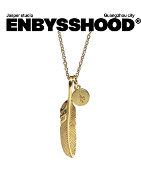 S925羽毛镀金金色项链
