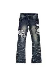 Chai (Disassembled) 26Ss Zhang Zai Pleated Whiskered Vintage Washed Micro-Flared Skinny Jeans