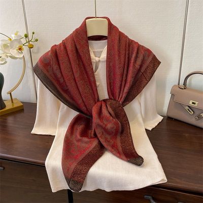 2025春秋新款百搭丝巾女复古高档小领巾时尚洋气90大方巾披肩围巾