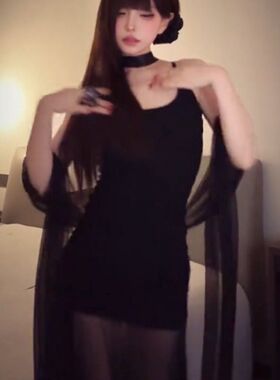 多巴胺黑色网红披肩纱巾时尚潮流围脖纱晚会派对服饰配饰拍摄道具