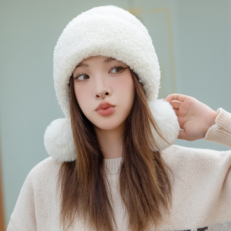 韩版可爱毛球帽子女冬季2025年爆款毛绒保暖毛毛秋冬大头围针织帽,服饰配件/皮带/帽子/围巾,帽子,淘宝优惠券,粉丝福利购,淘宝优惠卷