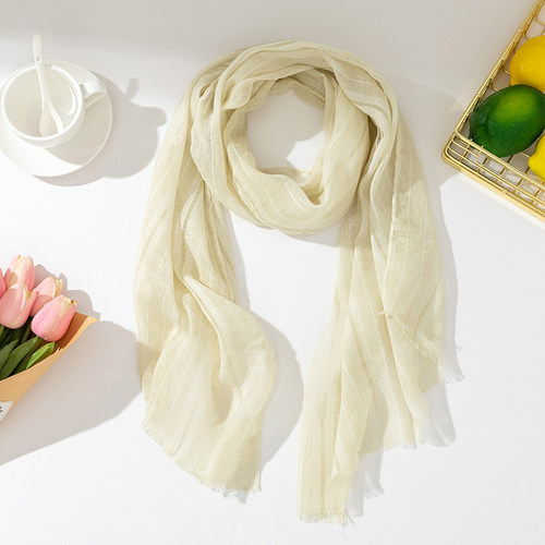 文艺棉麻春夏薄款丝巾女韩版围巾