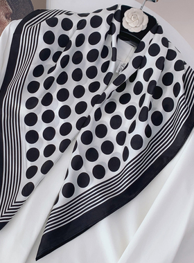 真丝桑蚕丝小方巾70x70丝巾女送礼春秋百搭真丝领巾薄款搭配围巾