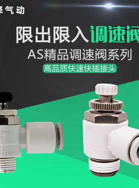 SMC型限入限出 气体节流调速阀 气缸减速气管咀接头SL/AS-M5-06/8