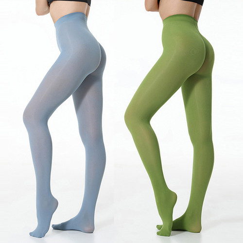 春秋冬季彩色丝袜加长大码舞舞蹈袜40D微透纯色辣妹多巴胺连裤袜