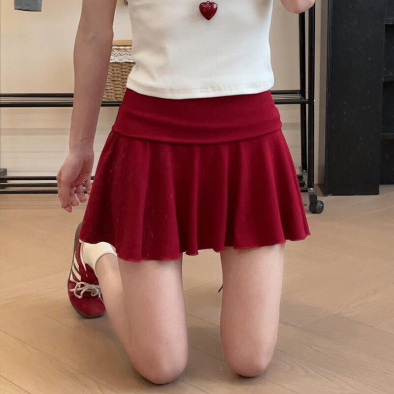 韩系氛围感穿搭网球短裙女2026