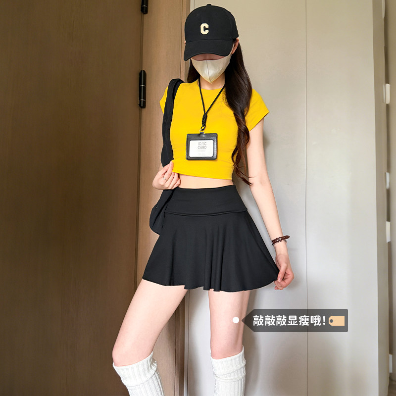 韩系氛围感穿搭网球短裙女2026