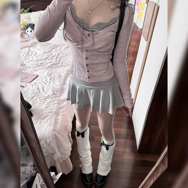 韩系氛围感穿搭网球短裙女2026