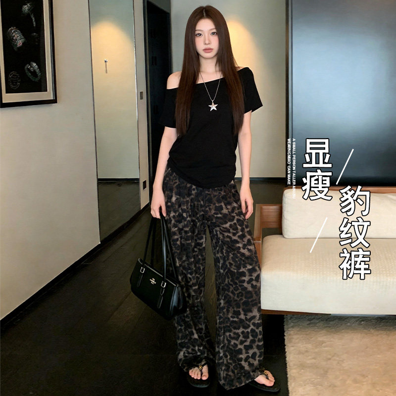 夏季薄款窄版阔腿裤子女2026新款韩系清新款松弛感时尚长裤女