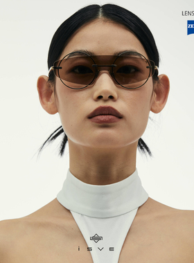 一体式三角形镜片时尚太阳镜镂空