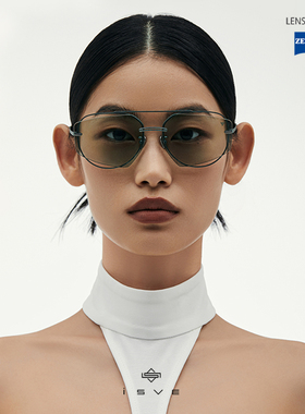 不规则切割镂空彩色墨镜太阳眼镜