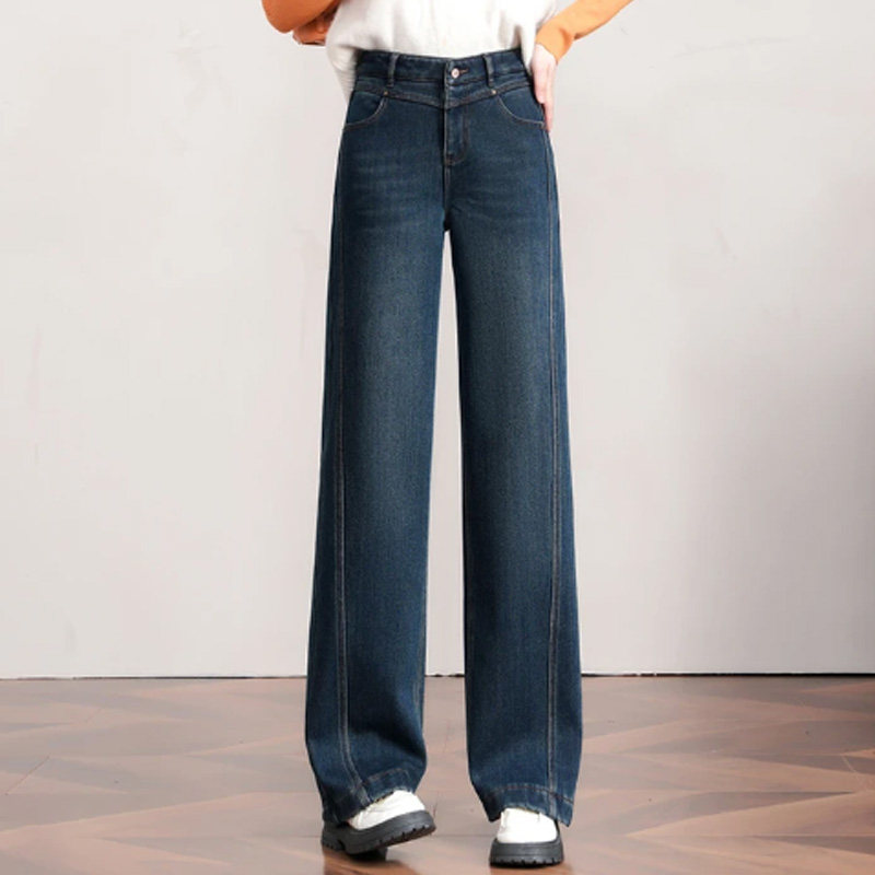 牛仔直筒裤女冬2026新款气质显瘦显腿长加绒阔腿裤百搭通勤长裤子,女装/女士精品,牛仔裤,淘宝优惠券,粉丝福利购,淘宝优惠卷