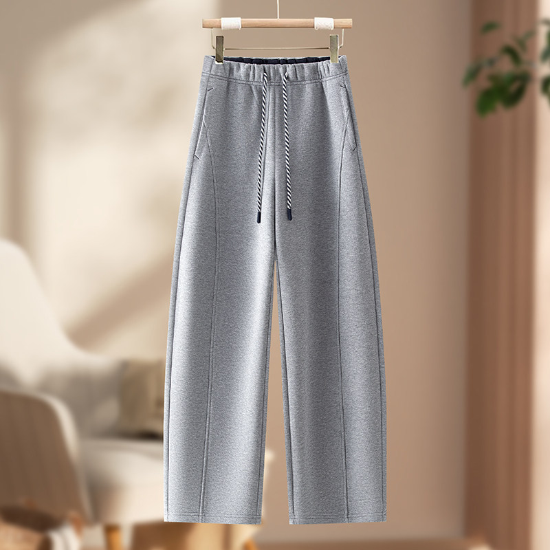 今年流行灰色弯刀裤女春秋季2026新款高腰显瘦垂坠感香蕉运动卫裤