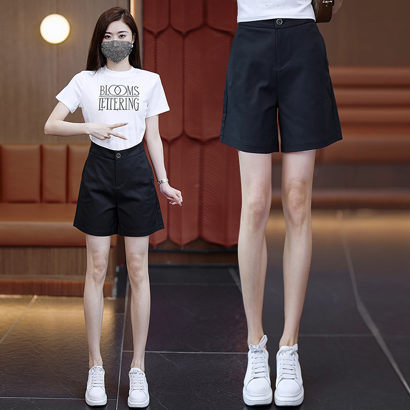 韩版西装直筒短裤女2026夏薄款高腰显瘦宽松女士外穿五分短裤热裤