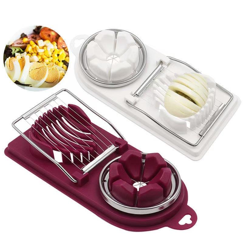 二合一切蛋器 鸡蛋切片器 切蛋神器 松花蛋水果切片器分割小工具