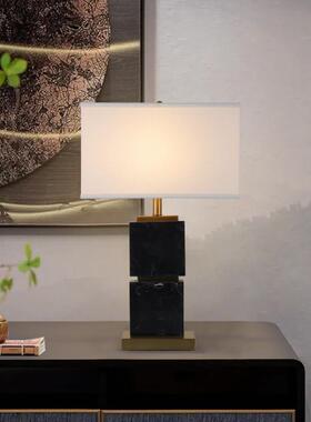 美式后现代简约大理石台灯新中式样板间创意客厅卧室床头轻奢台灯