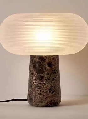 北欧设计师大理石台灯卧室床头灯客厅书房样板间玻璃轻奢新款台灯