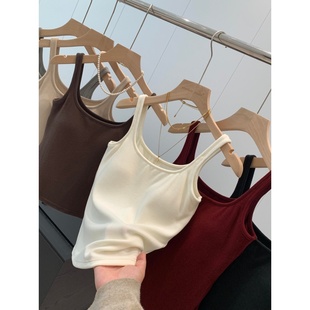 绒感吊带背心T464 红人店99 捡漏 胸垫二合一