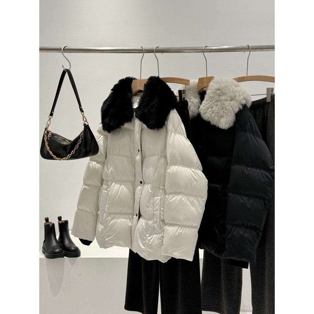 羊毛毛领！90白鹅绒！同品质1.2k+撞色毛领鹅绒服Y408,女装/女士精品,羽绒服,淘宝优惠券,粉丝福利购,淘宝优惠卷