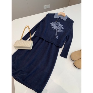 针织马甲连衣裙两件套T001 淘到红人店299 特价 捡漏