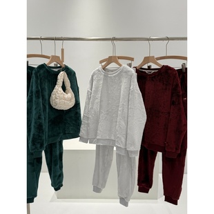 可做家居服T484 绒绒卫衣套装 捡漏 淘到国外商场179