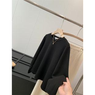 短外套女上衣简约秋款 圆领百搭套头衫 卫衣R327 淘到国外209 捡漏