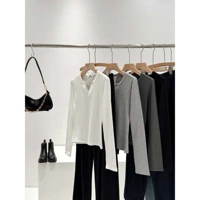 平价定制！4.3羊毛！同品质159+内里磨绒羊毛混纺V领打底衫S341